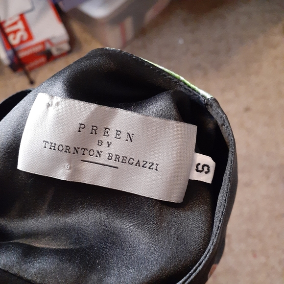 Preen by Thornton Bregazzi Blue Akiko Kimono Cruise 100% Silk Dress Sz S - Picture 4 of 11